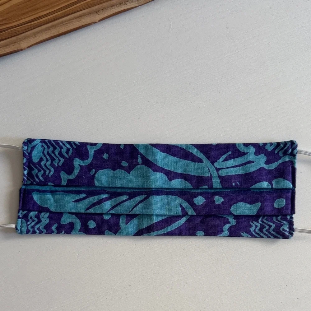 Marimekko Blue and Purple Patterned Adult Face Mask